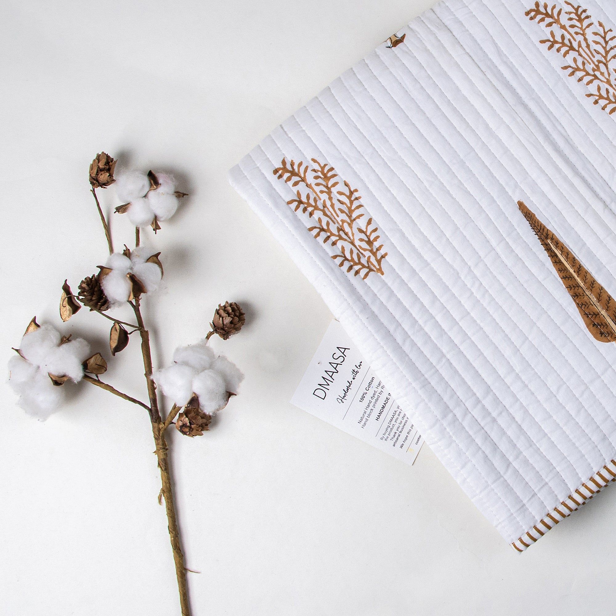 Reversible Brown Leaf Printed Cotton Soft Baby Blankets 127